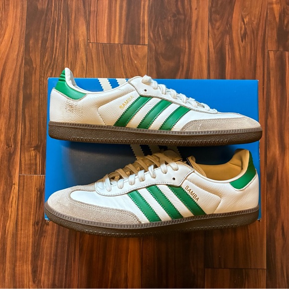 adidas Other - Adidas Samba White and Green Leather Sneakers